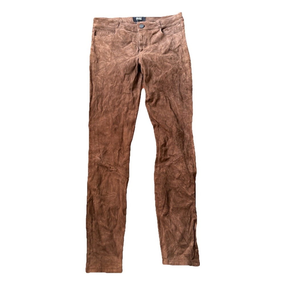 Paige Womens Brown Cotton Blend‎ Coin Pocket Straight Leg Ankle Pants Size 27